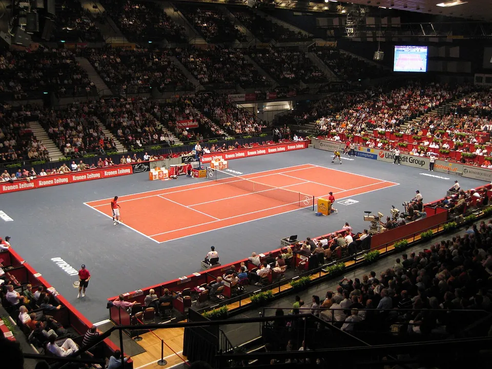 Centre Court in Hall D of the Wiener Stadthalle during the 2008 indoor tournament